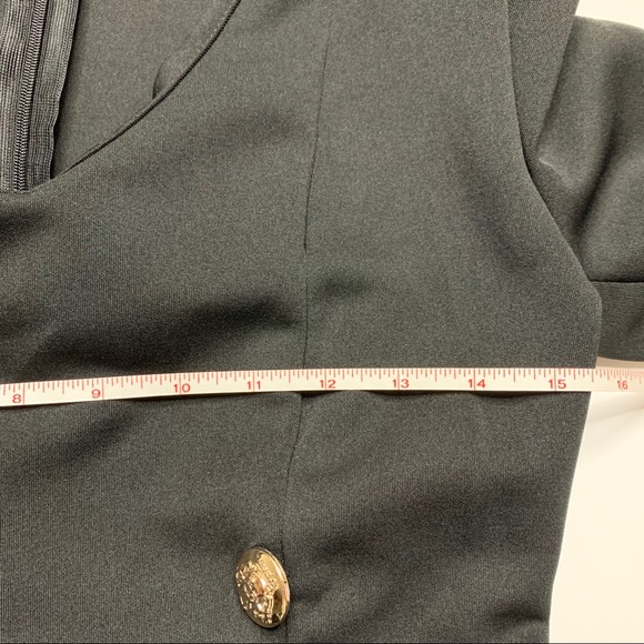 Black Double Silver Button Uniform Band Dress - Picture 5 of 8